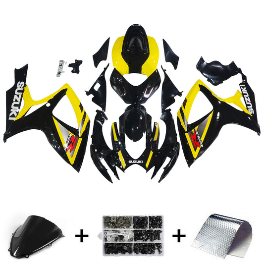 Carene 2006-2007 Suzuki GSXR 600 750 Nero &amp; Giallo GSXR Racing Generico