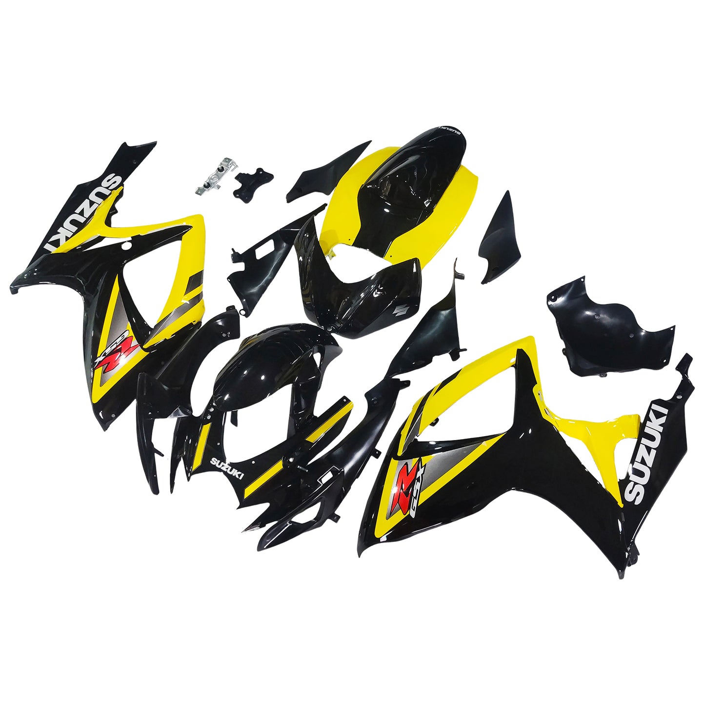 Carene 2006-2007 Suzuki GSXR 600 750 Nero &amp; Giallo GSXR Racing Generico