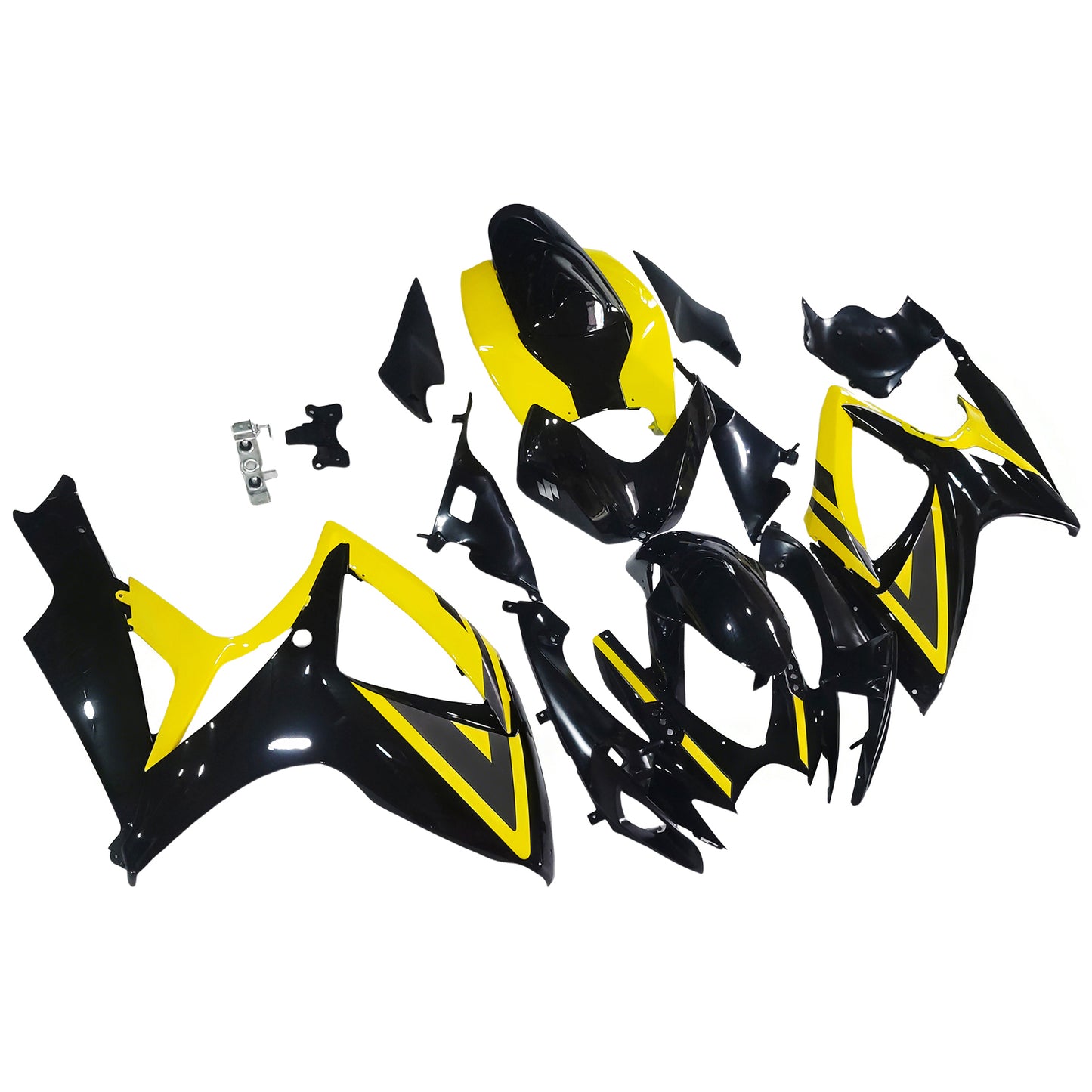 Carene 2006-2007 Suzuki GSXR 600 750 Nero &amp; Giallo GSXR Racing Generico