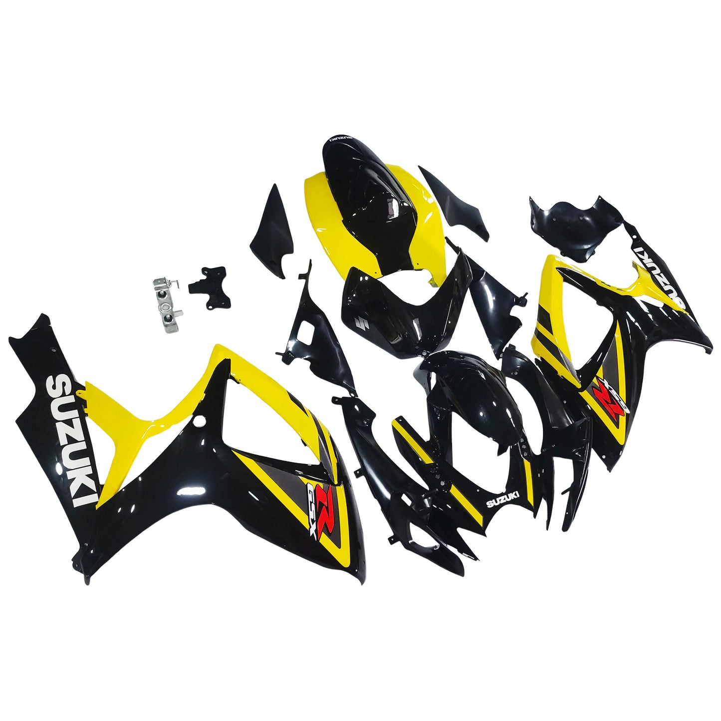 Carene 2006-2007 Suzuki GSXR 600 750 Nero &amp; Giallo GSXR Racing Generico