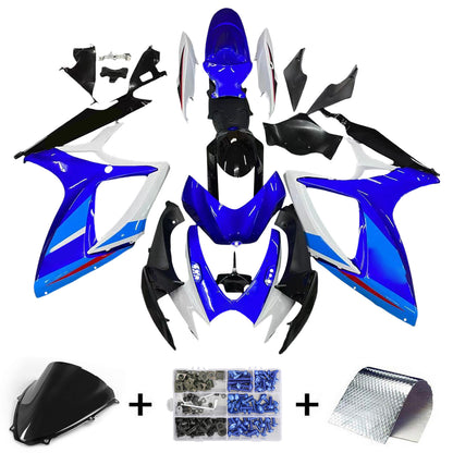 Amotopart 2006-2007 GSXR600750 Suzuki Cladding Blue & White Kit