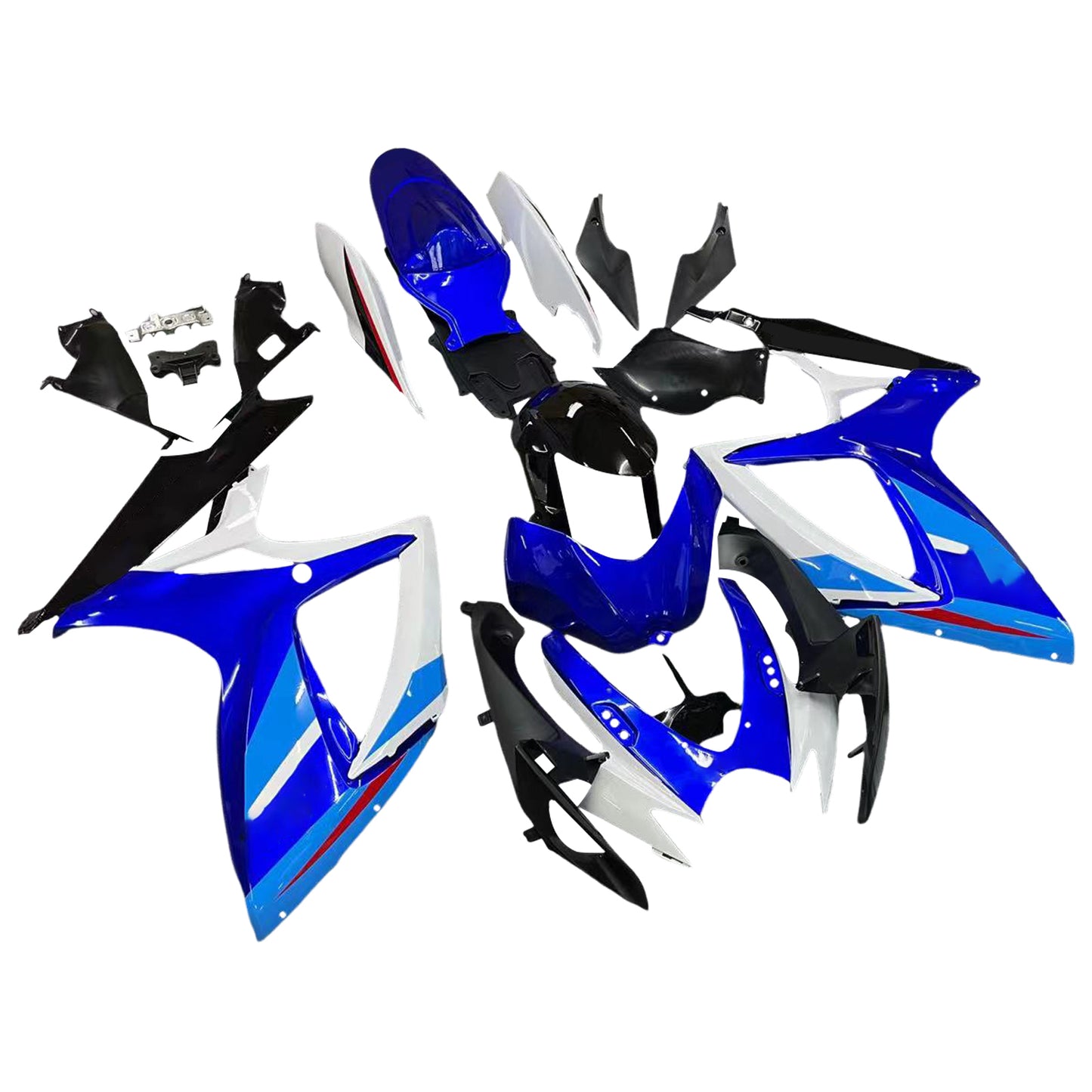 Amotopart 2006-2007 GSXR600750 Suzuki Cladding Blue & White Kit