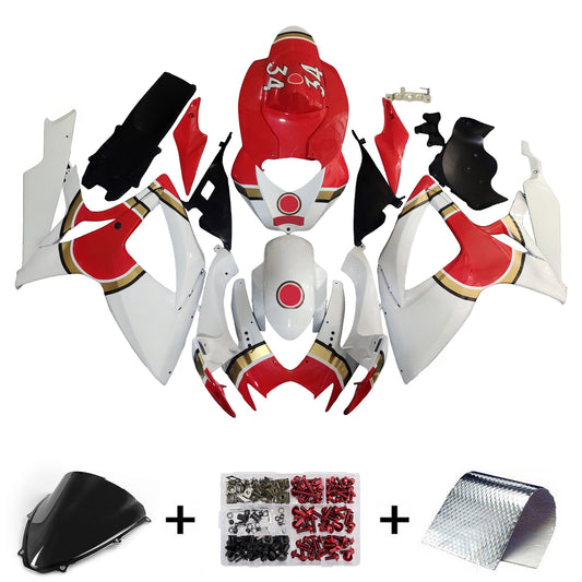 Carene 2006-2007 Suzuki GSXR 600 750 Bianco Rosso Lucky Strike Racing Generico