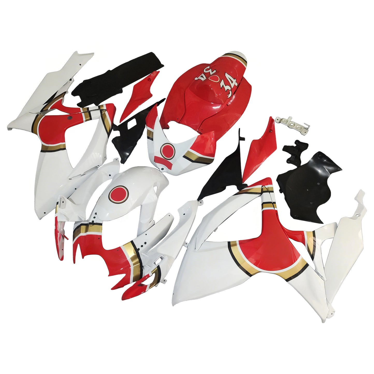 Carene 2006-2007 Suzuki GSXR 600 750 Bianco Rosso Lucky Strike Generico