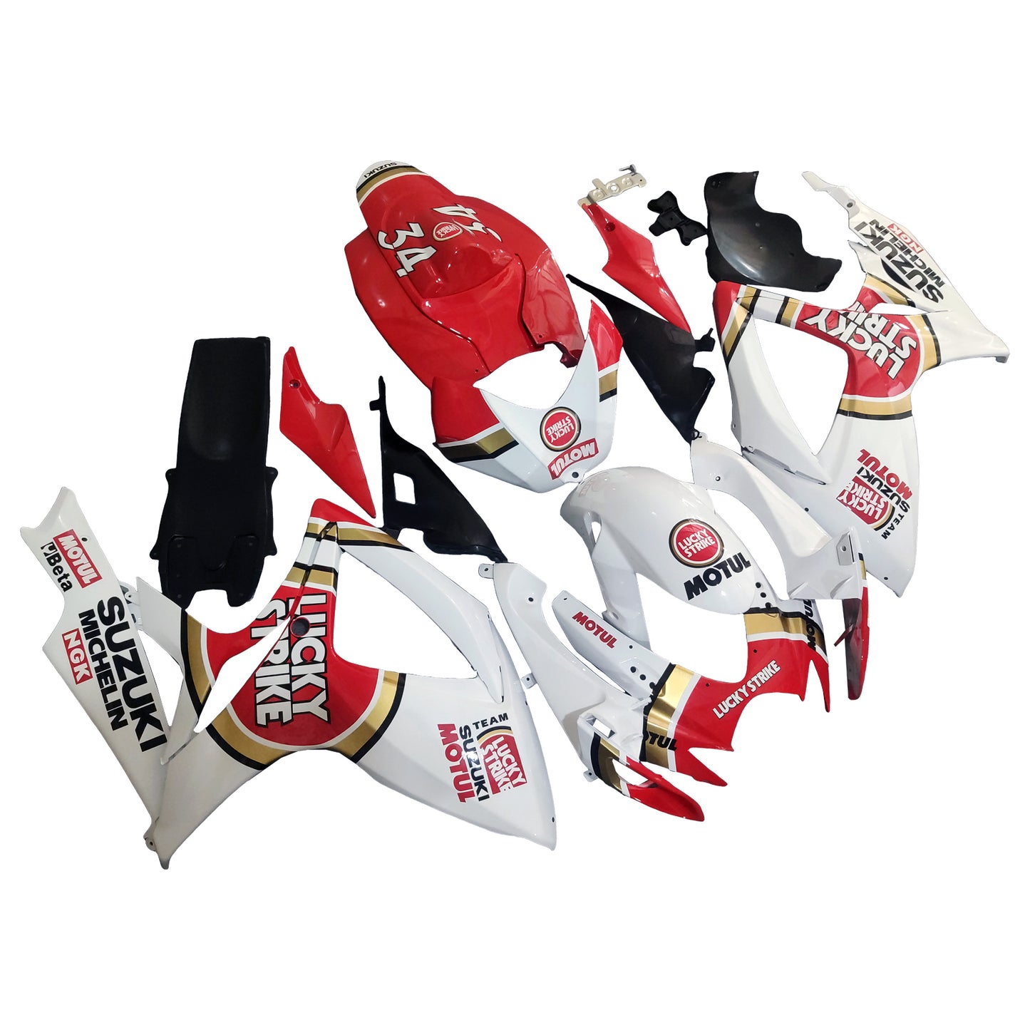 Carene 2006-2007 Suzuki GSXR 600 750 Bianco Rosso Lucky Strike Racing Generico