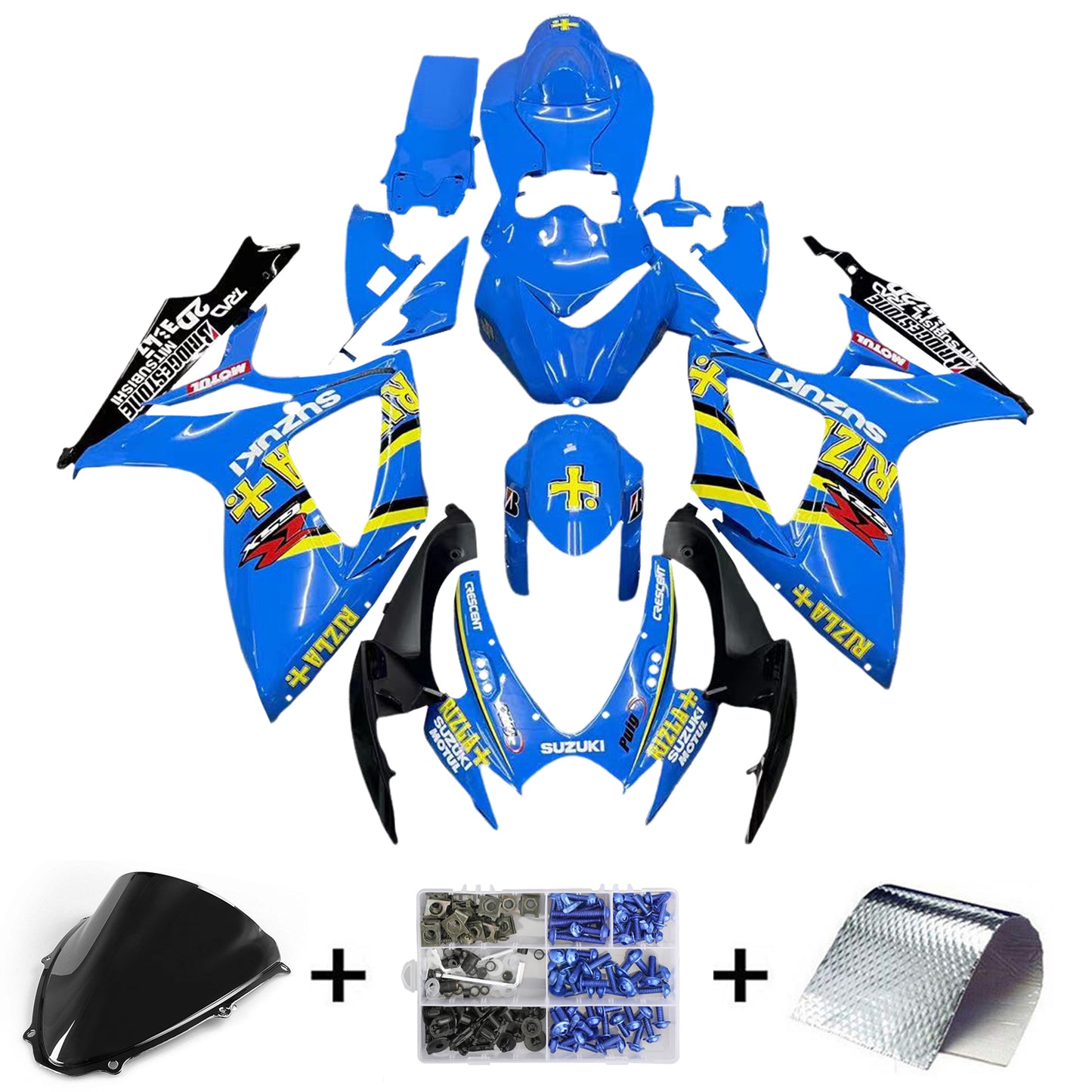 Carene 2006-2007 Suzuki GSXR 600 750 Blu Rizla Generico