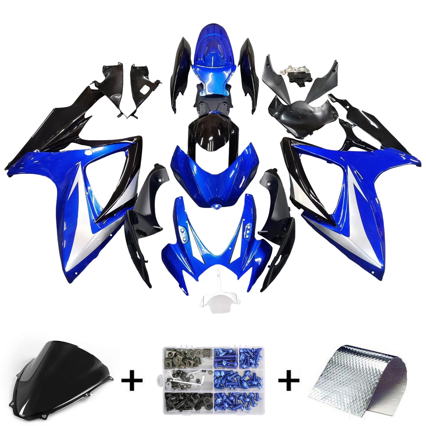 Carene 2006-2007 Suzuki GSXR 600 750 Blu &amp; Nero GSXR Generico