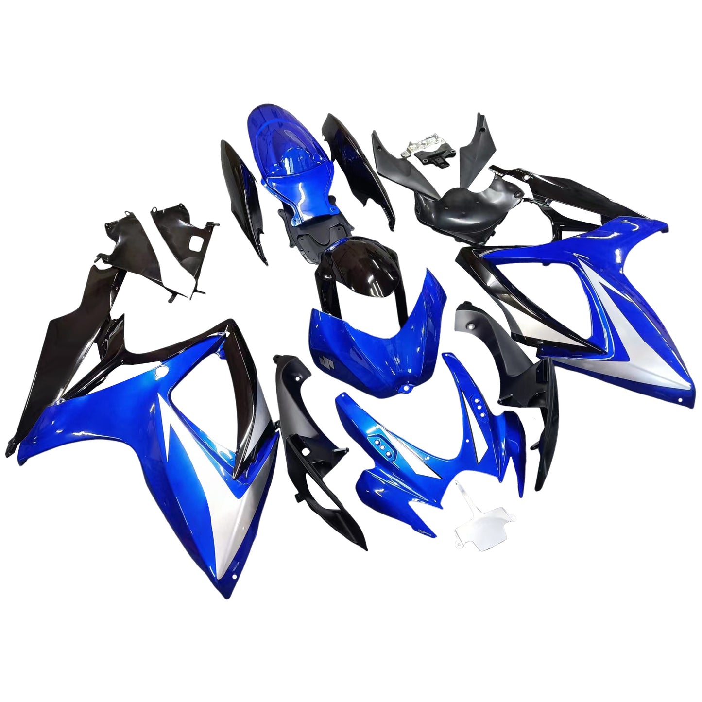 Amotopart 2006-2007 GSXR600750 Suzuki Cladding Blue & Black Kit