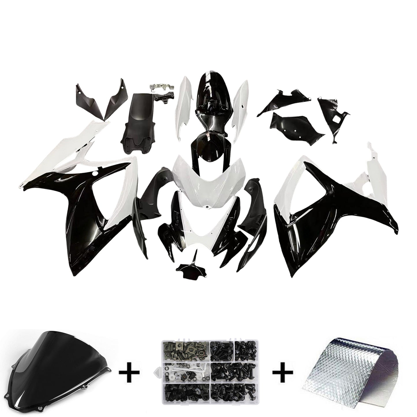 Carene 2006-2007 Suzuki GSXR 600 750 Nero &amp; Bianco GSXR Racing Generico