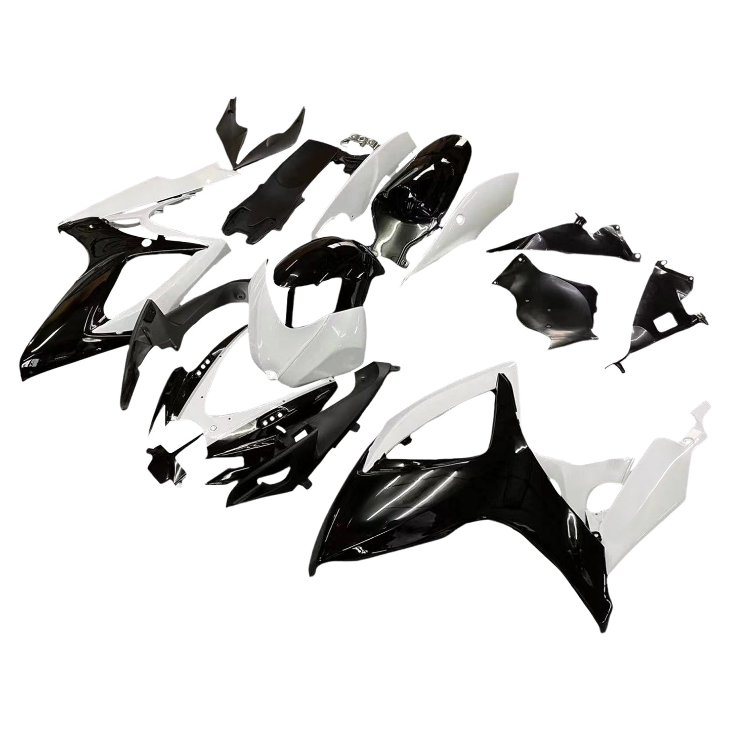 Carene 2006-2007 Suzuki GSXR 600 750 Nero &amp; Bianco GSXR Racing Generico