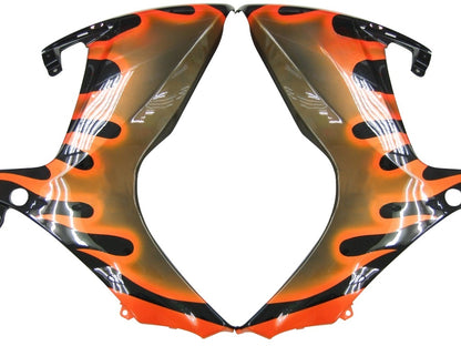 Carene 2006-2007 Suzuki GSXR 600 750 Black & Orange Gold Flame Generico