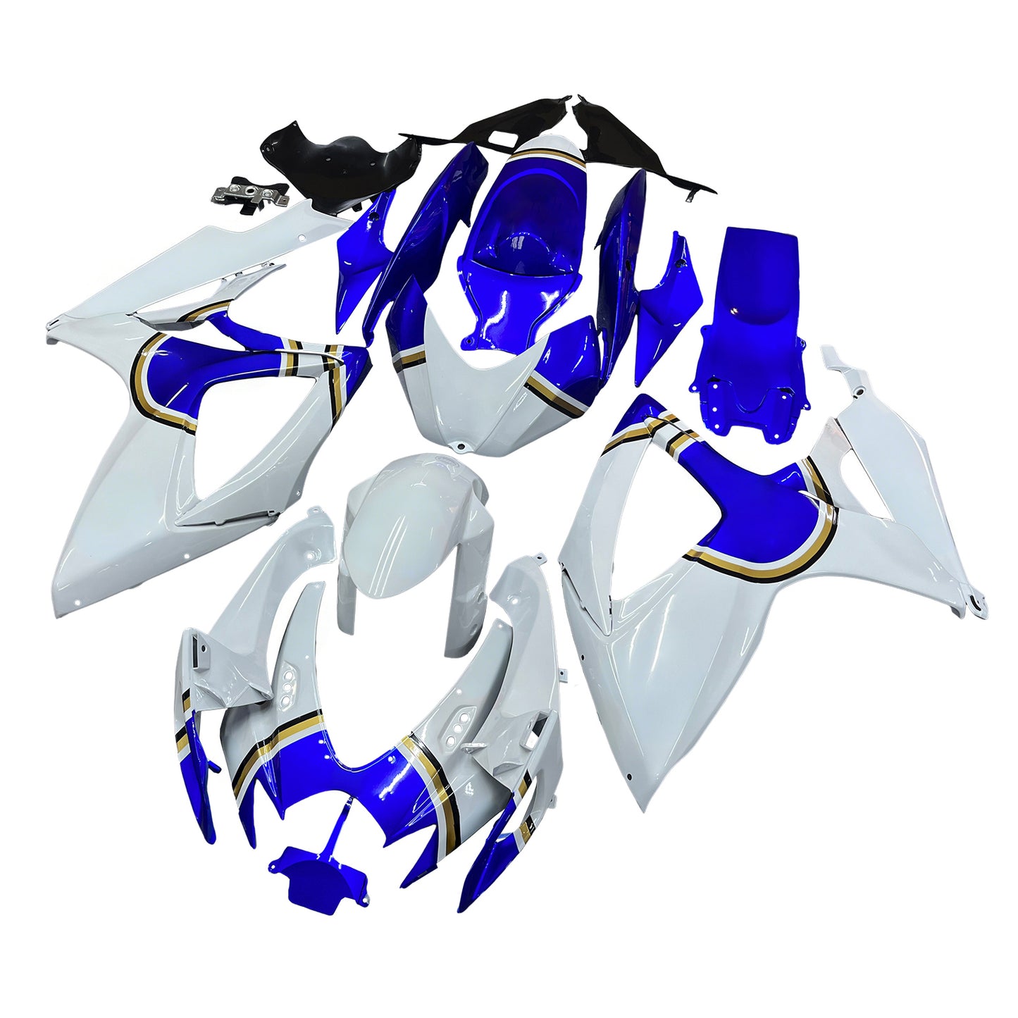 Carene 2006-2007 Suzuki GSXR 600 750 Bianco Blu Lucky Strike Racing Generico