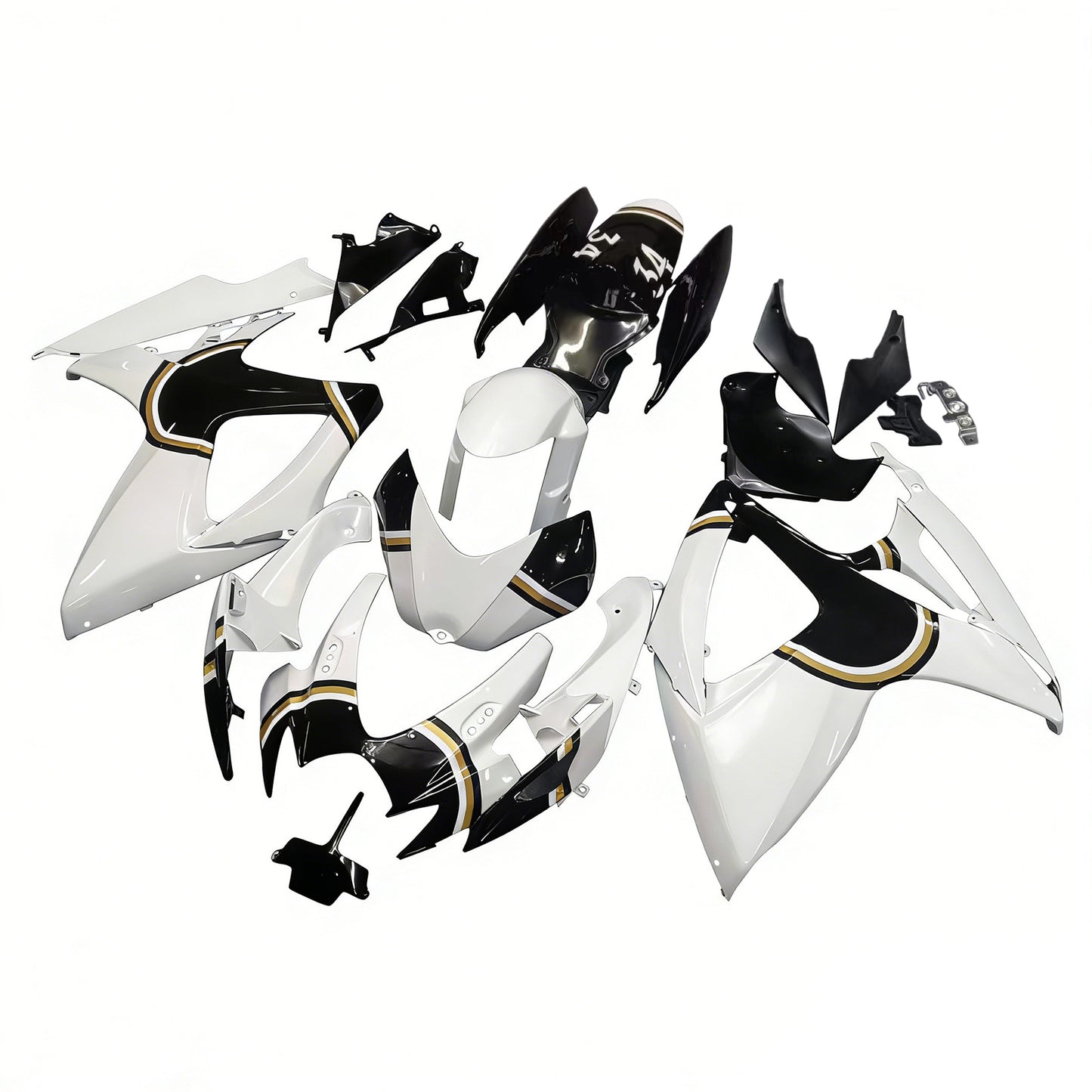 Carene 2006-2007 Suzuki GSXR 600 750 Bianco Nero Lucky Strike Racing Generico