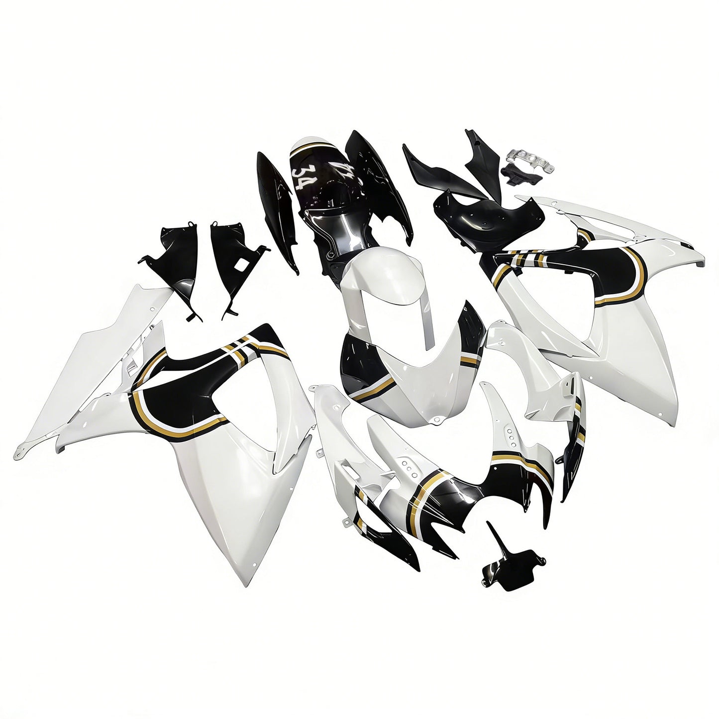 Carene 2006-2007 Suzuki GSXR 600 750 Bianco Nero Lucky Strike Generico