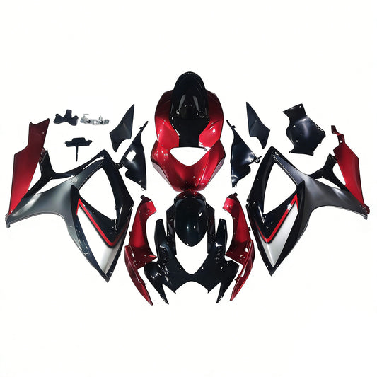 Carene 2006-2007 Suzuki GSXR 600 750 Rosso Argento Nero GSXR Racing Generico