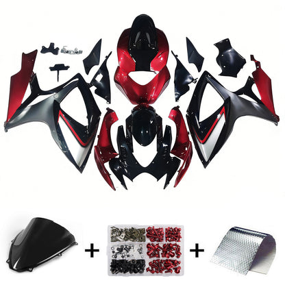Carene 2006-2007 Suzuki GSXR 600 750 Rosso Argento Nero GSXR Racing Generico