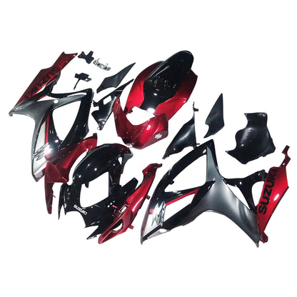 Carene 2006-2007 Suzuki GSXR 600 750 Rosso Argento Nero GSXR Racing Generico