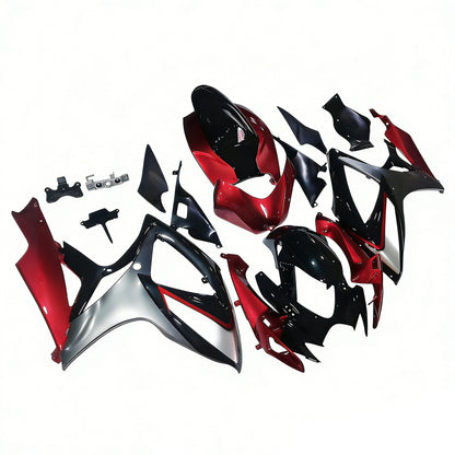 Carene 2006-2007 Suzuki GSXR 600 750 Rosso Argento Nero GSXR Racing Generico
