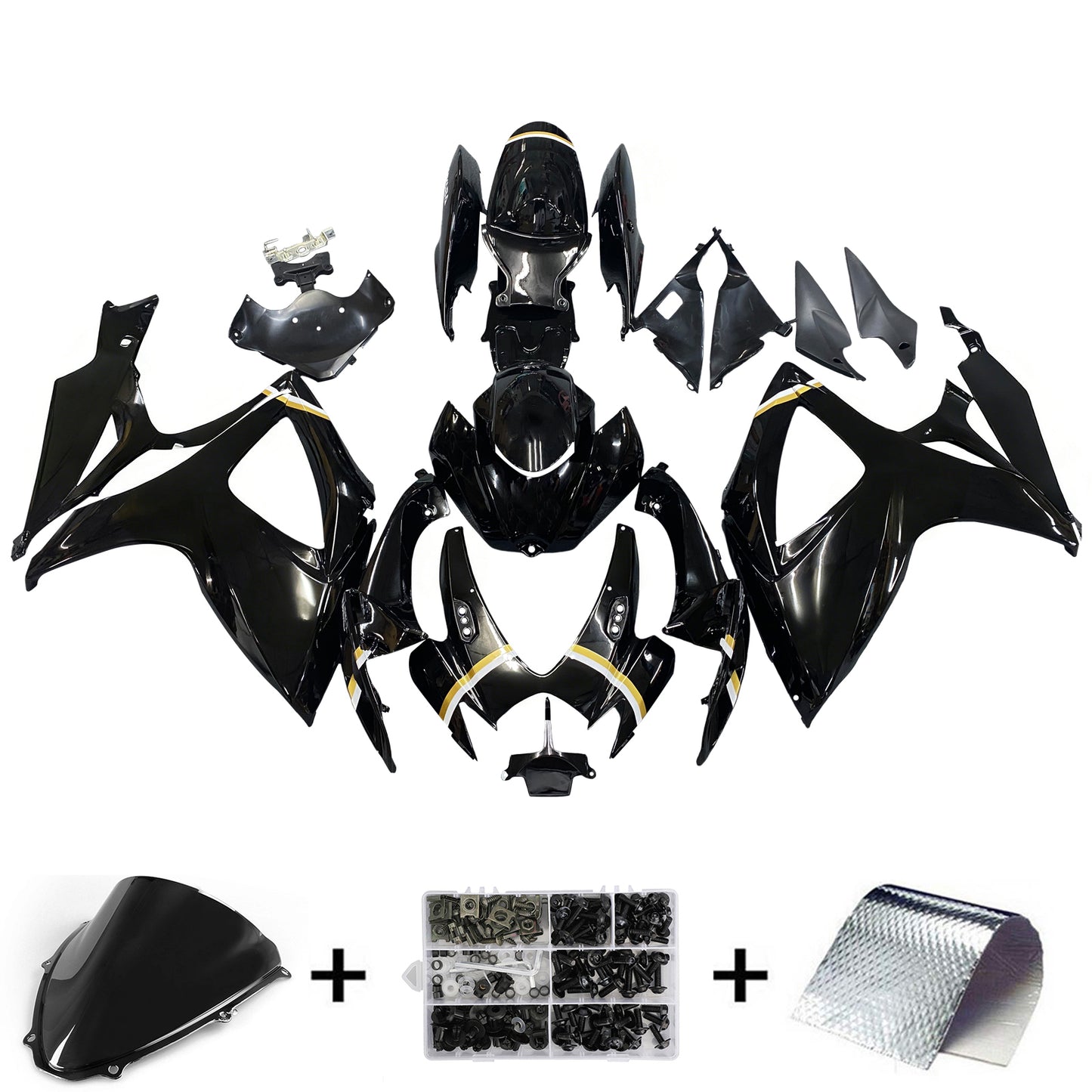 Carene 2006-2007 Suzuki GSXR 600 750 Black Gold Lucky Strike Racing Generico