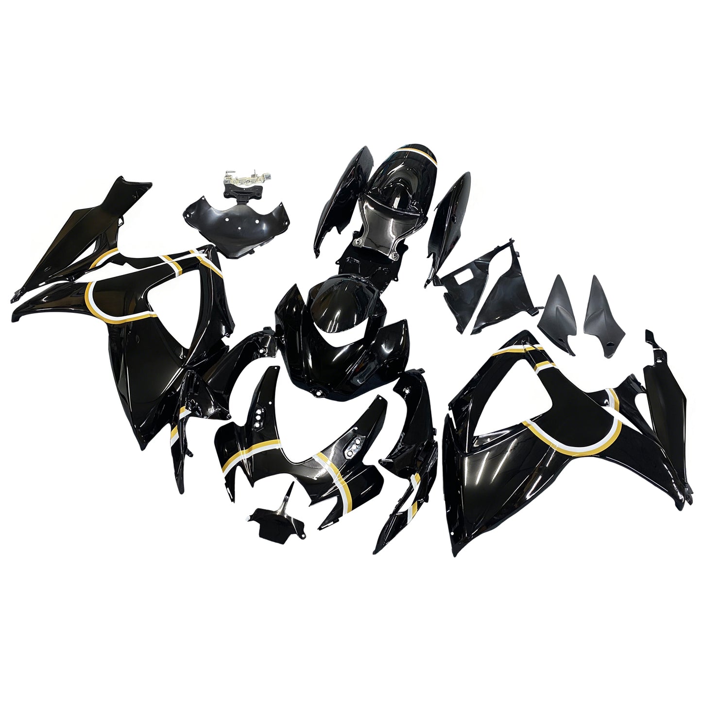 Carene 2006-2007 Suzuki GSXR 600 750 Black Gold Lucky Strike Generico