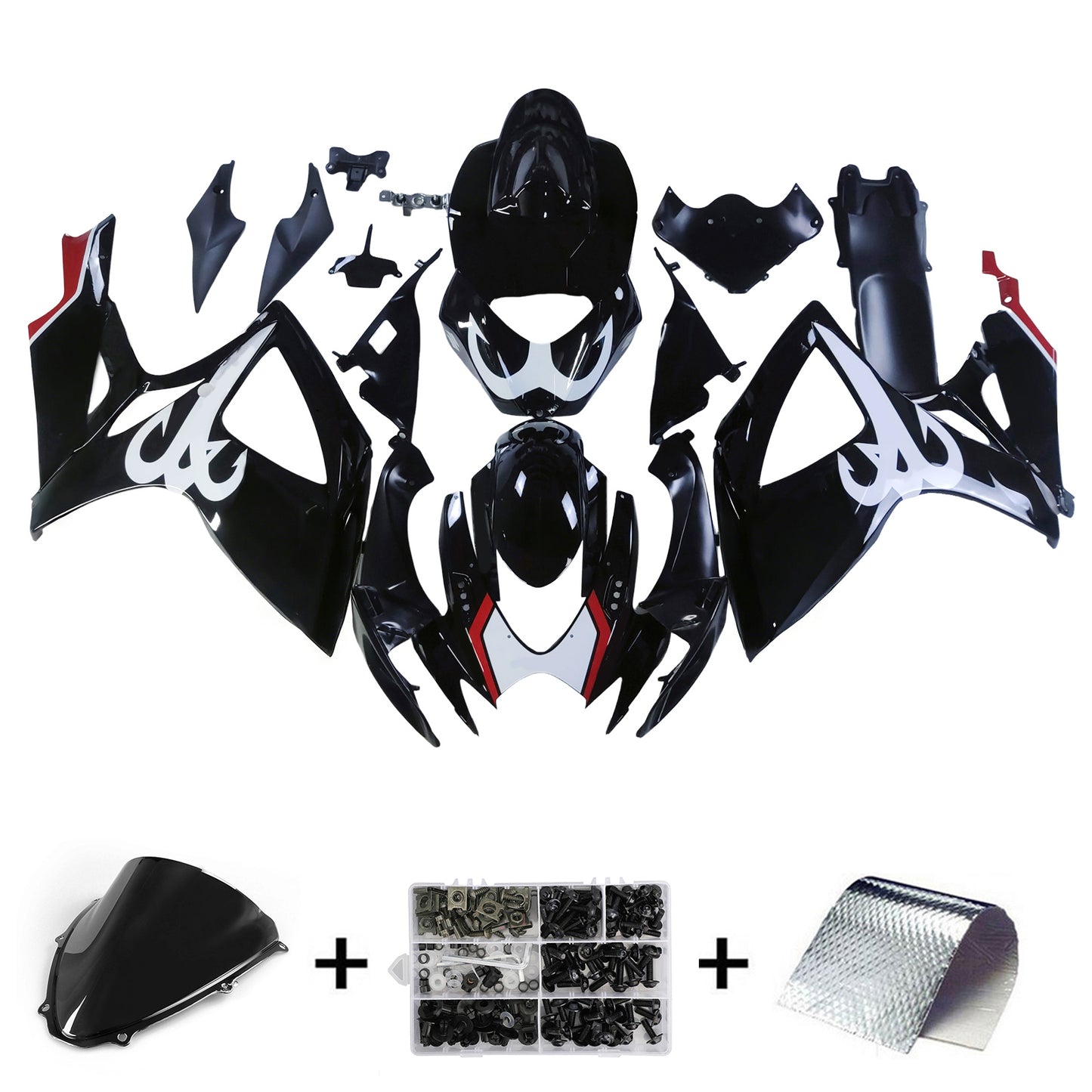 Carene 2006-2007 Suzuki GSXR 600 750 Black Beacon GSXR Racing Generico