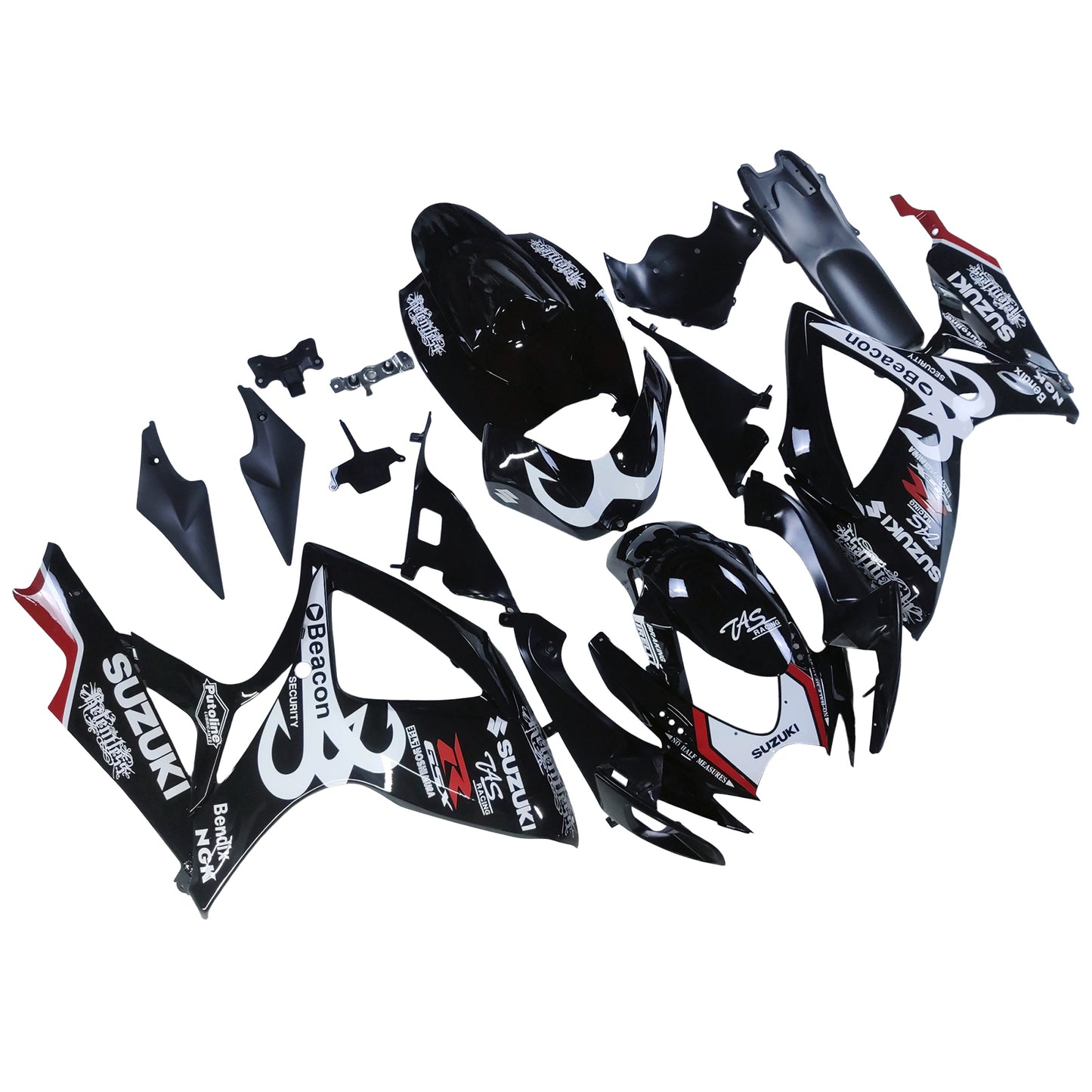 Carene 2006-2007 Suzuki GSXR 600 750 Black Beacon GSXR Racing Generico