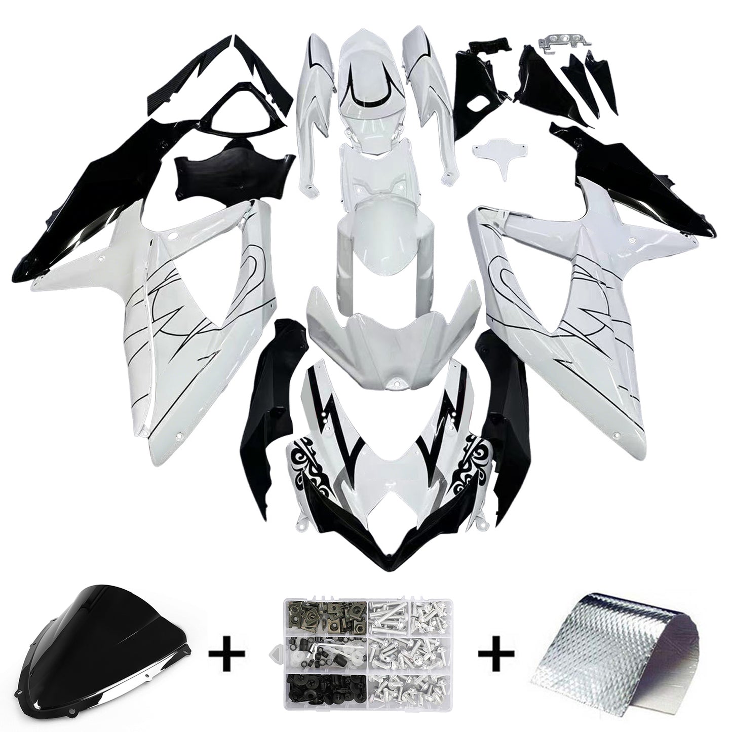 Carene 2008-2010 Suzuki GSXR 600 750 Bianco Alstare Corona Generico
