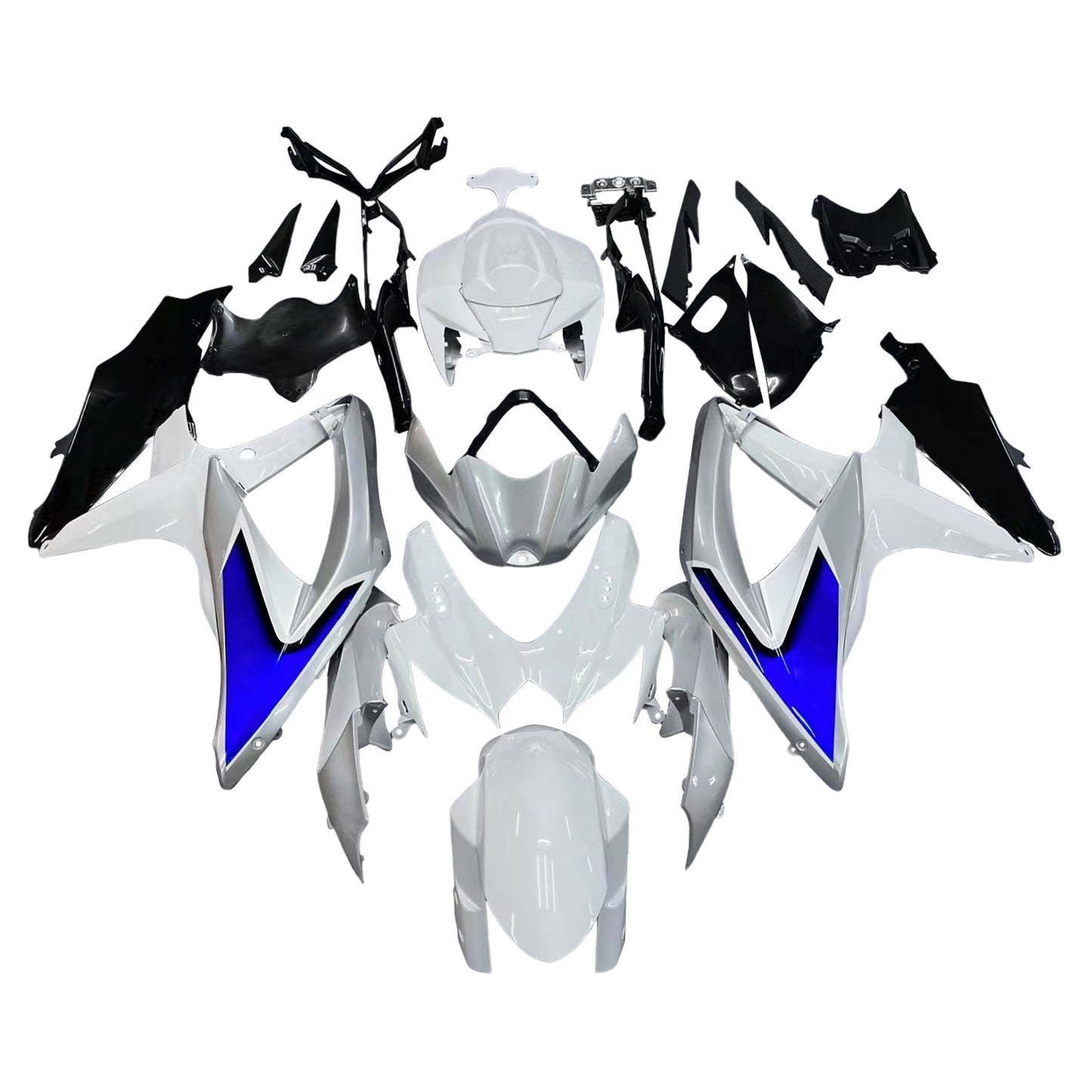 Carene 2008-2010 Suzuki GSXR 600 750 Argento Bianco GSXR Racing Generico