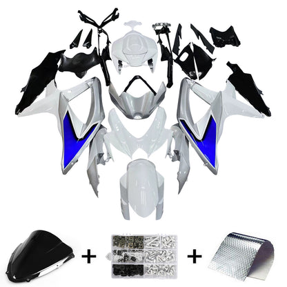 Carene 2008-2010 Suzuki GSXR 600 750 Argento Bianco GSXR Racing Generico