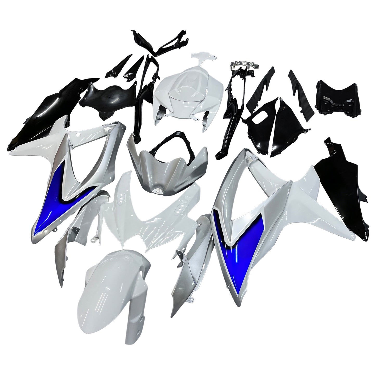 Carene 2008-2010 Suzuki GSXR 600 750 Argento Bianco GSXR Racing Generico
