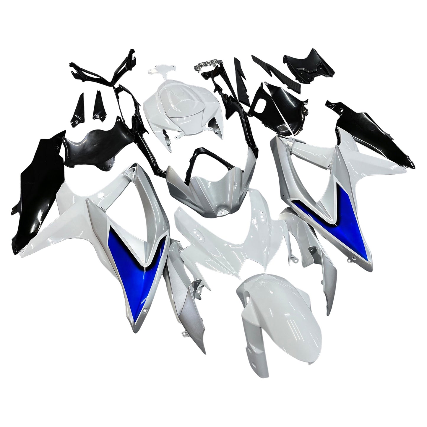 Carene 2008-2010 Suzuki GSXR 600 750 Argento Bianco GSXR Racing Generico