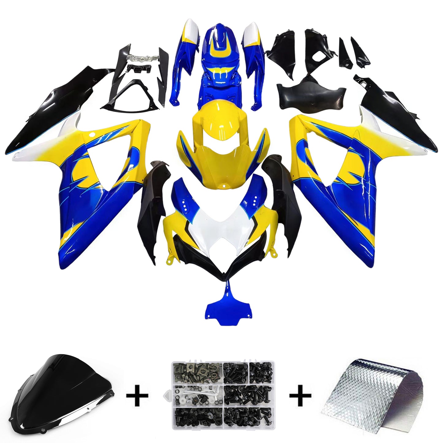 Carene 2008-2010 Suzuki GSXR 600 750 Giallo Blu Alstare Corona Racing Generico