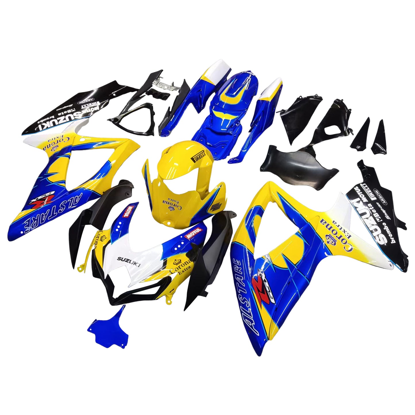 Carene 2008-2010 Suzuki GSXR 600 750 Giallo Blu Alstare Corona Generico