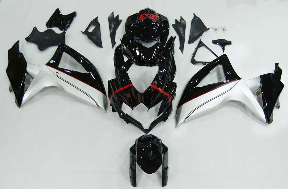 Carene 2008-2010 Suzuki GSXR 600 750 Nero Argento Jordan Racing Generico