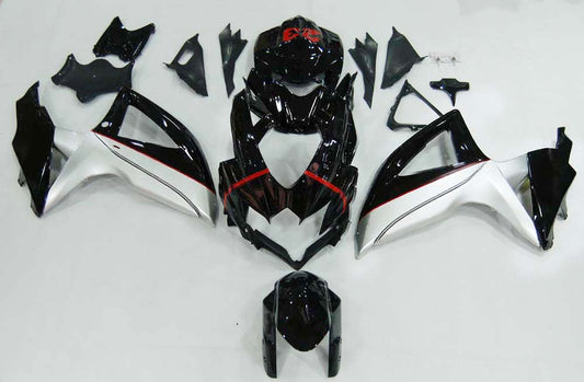 Carene 2008-2010 Suzuki GSXR 600 750 Nero Argento Jordan Racing Generico