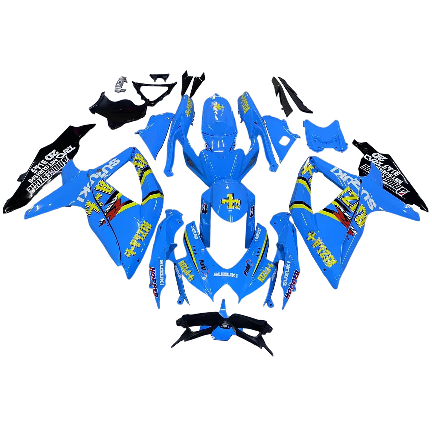 Carene GSXR 600/750 2008-2010 Carrozzeria Carena Blu Rizla ABS Set plastiche stampate ad iniezione Generico
