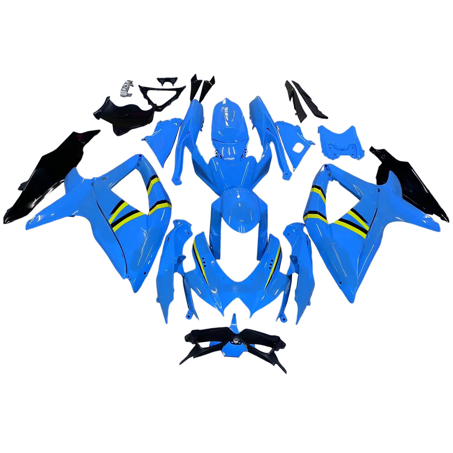 Carene GSXR 600/750 2008-2010 Carrozzeria Carena Blu Rizla ABS Set plastiche stampate ad iniezione Generico