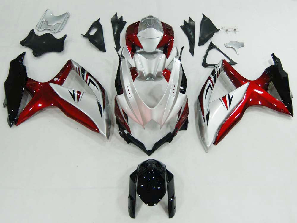 Per GSXR 600/750 2008-2010 Carrozzeria Carena Argento ABS Stampato ad iniezione Plastica Set Generico