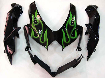 Carene 2008-2010 Suzuki GSXR 600 750 Black & Green Flame GSXR Racing Generico