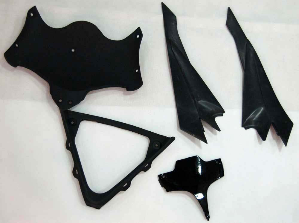 Carene 2008-2010 Suzuki GSXR 600 750 Black & Green Flame GSXR Generico