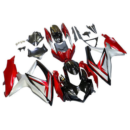 Carene 2008-2010 Suzuki GSXR 600 750 Nero Rosso Argento Racing Generico