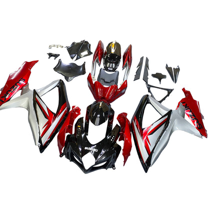 Carene 2008-2010 Suzuki GSXR 600 750 Nero Rosso Argento Racing Generico