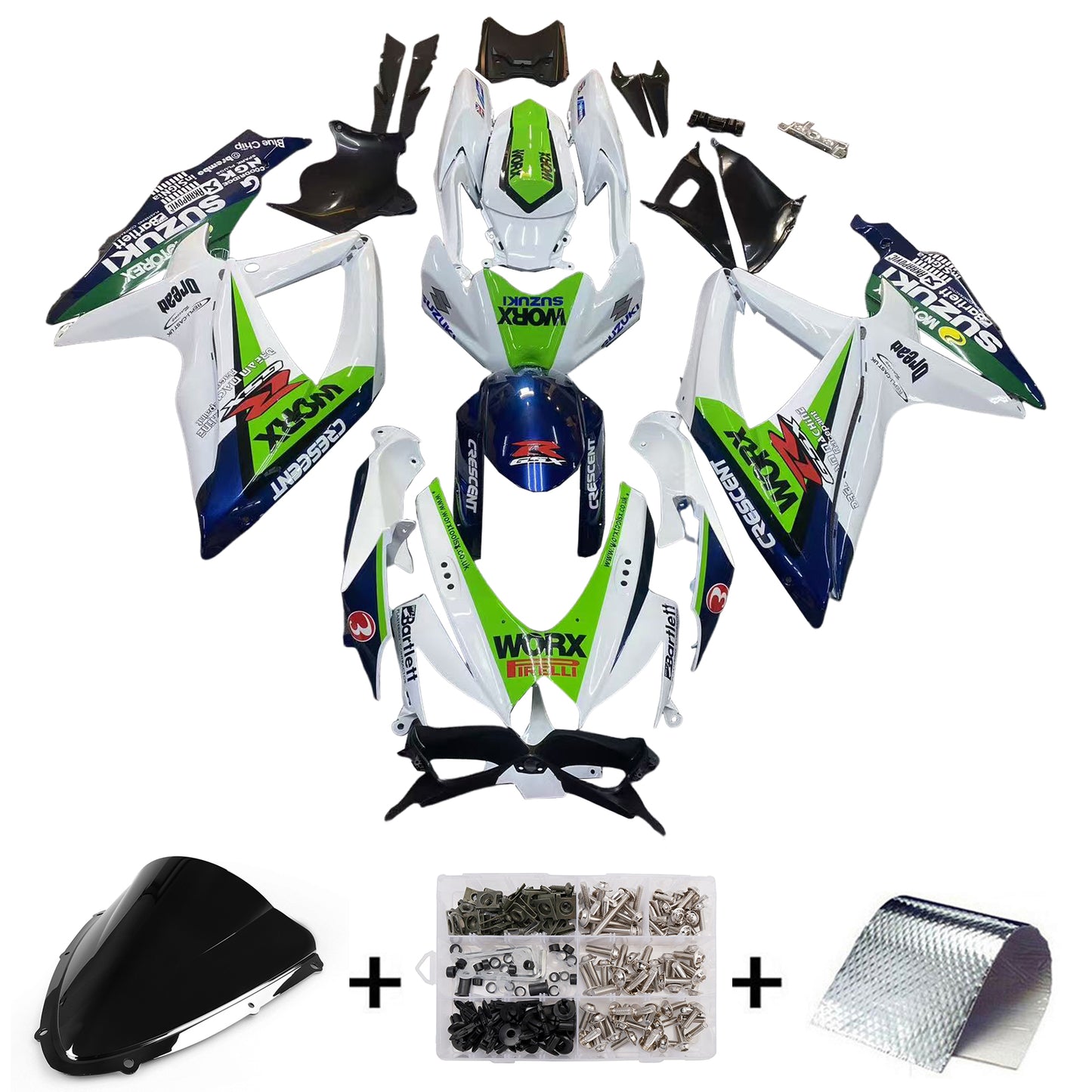 Carene 2008-2010 Suzuki GSXR 600 750 Multicolore Worx Generic