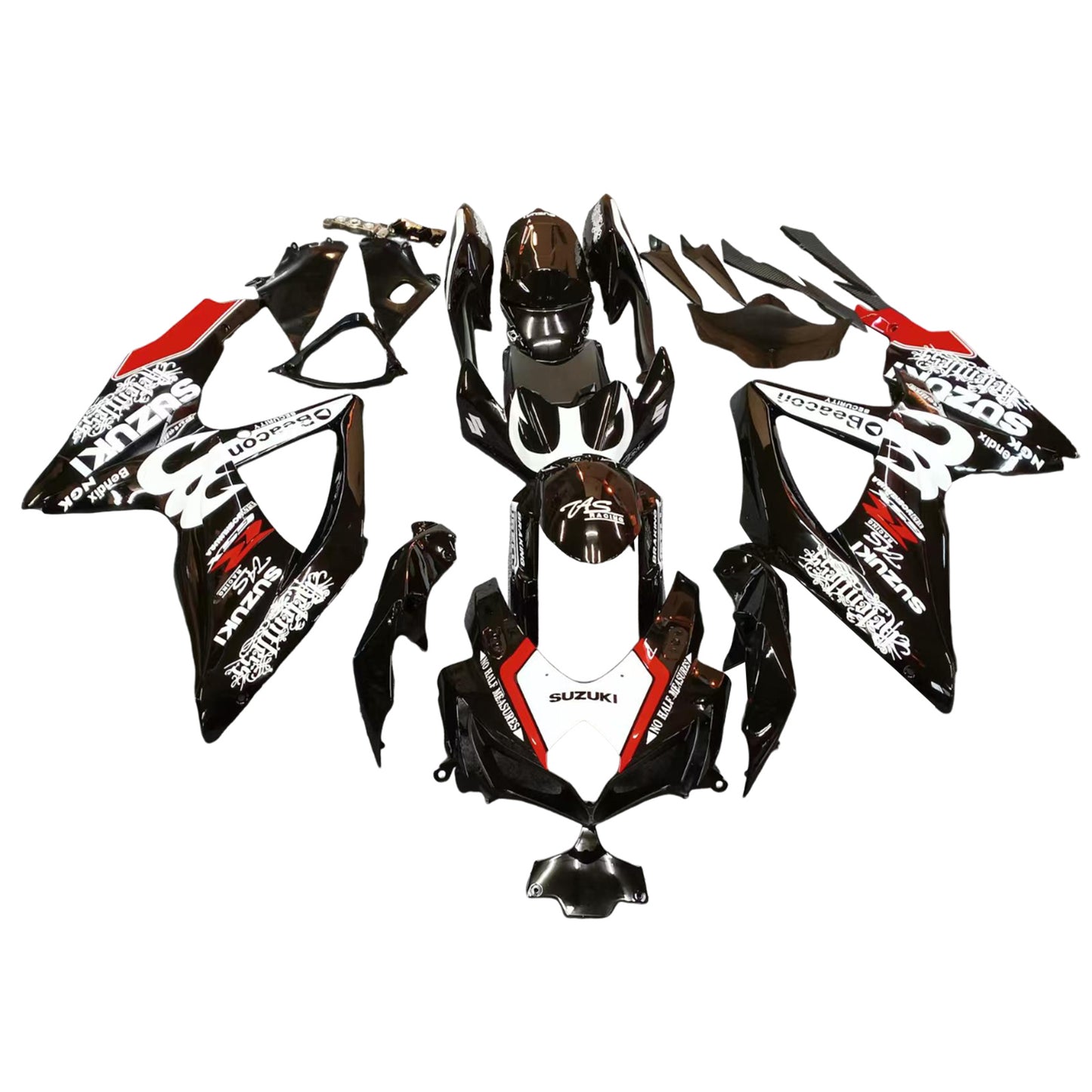 Carene 2008-2010 Suzuki GSXR 600 750 Nero Relentless Racing Generico