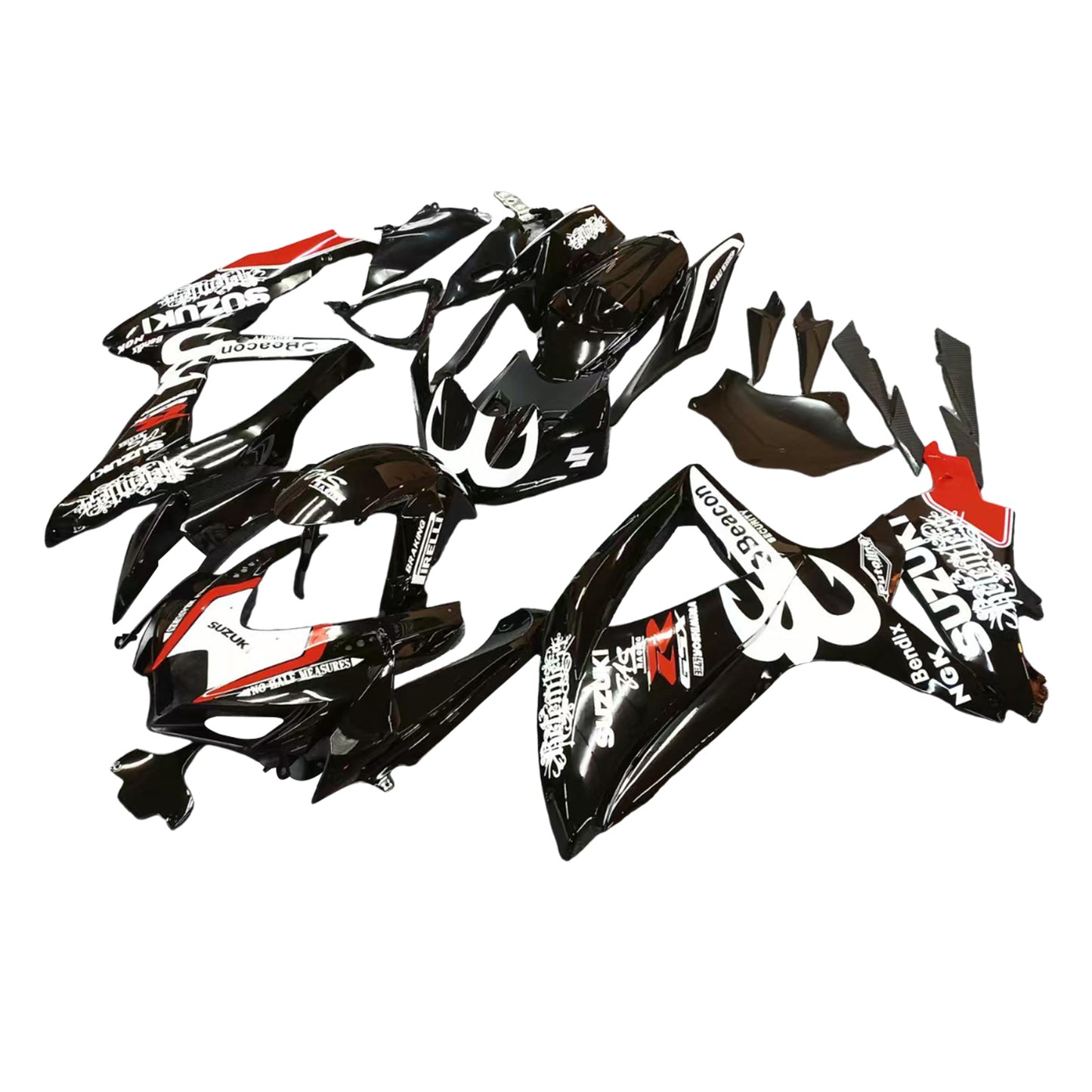 Carene 2008-2010 Suzuki GSXR 600 750 Nero Relentless Racing Generico