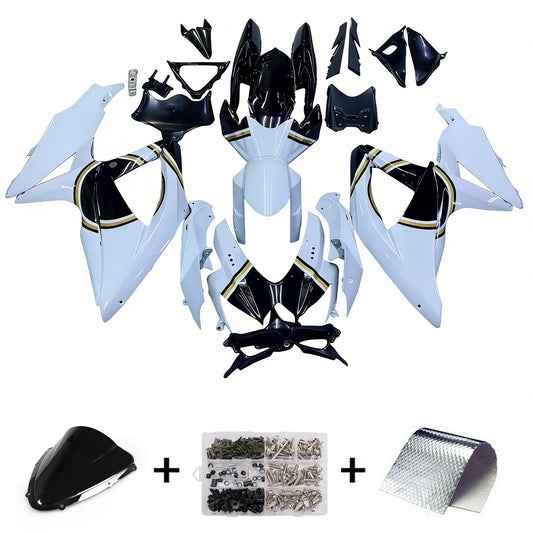 Carene 2008-2010 Suzuki GSXR 600 750 Bianco Nero Lucky Strike Racing Generico