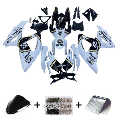 Carene 2008-2010 Suzuki GSXR 600 750 Bianco Nero Lucky Strike Racing Generico