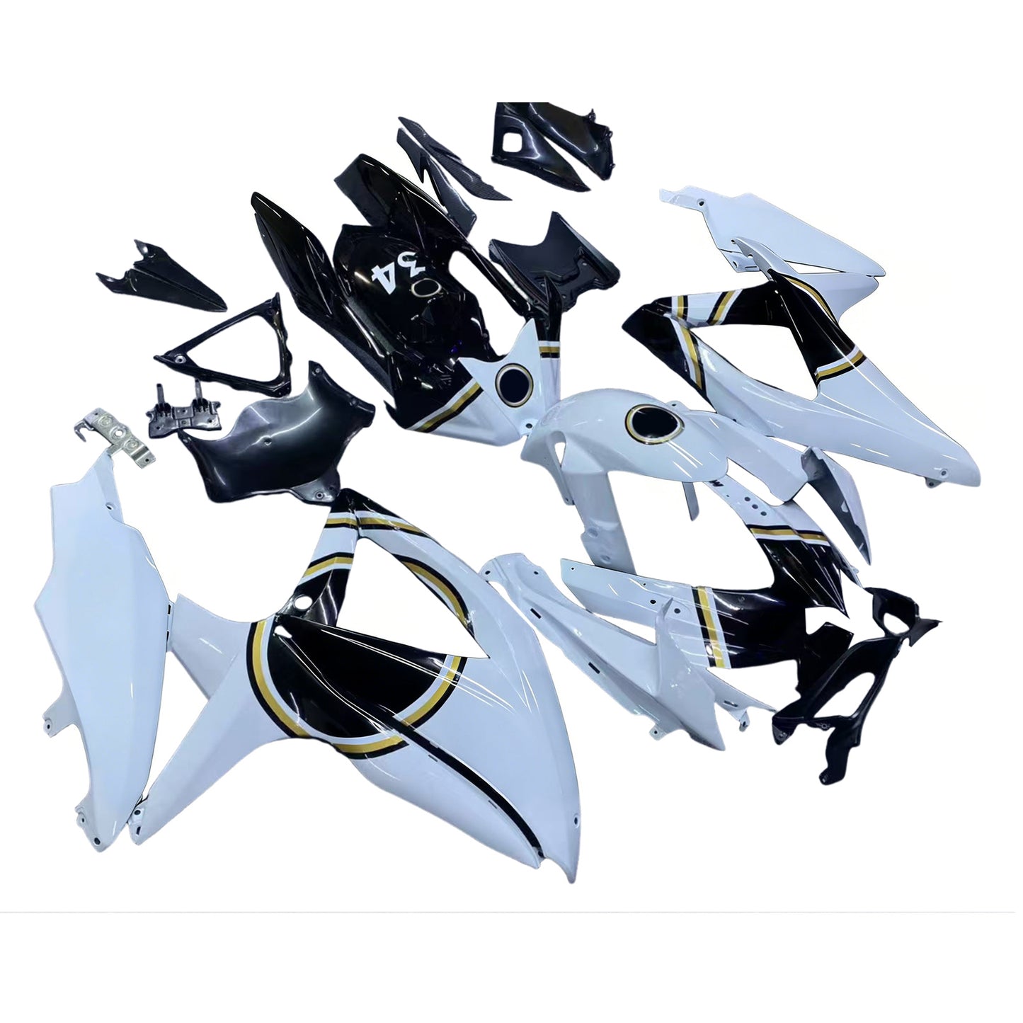 Carene 2008-2010 Suzuki GSXR 600 750 Bianco Nero Lucky Strike Generico