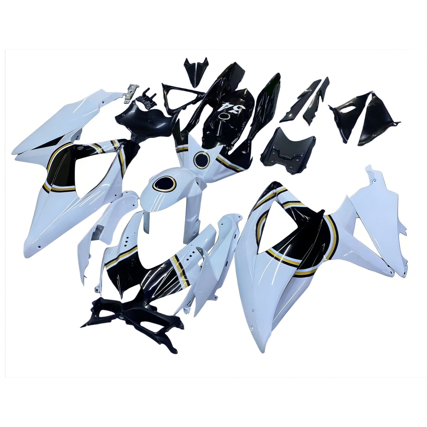 Carene 2008-2010 Suzuki GSXR 600 750 Bianco Nero Lucky Strike Generico