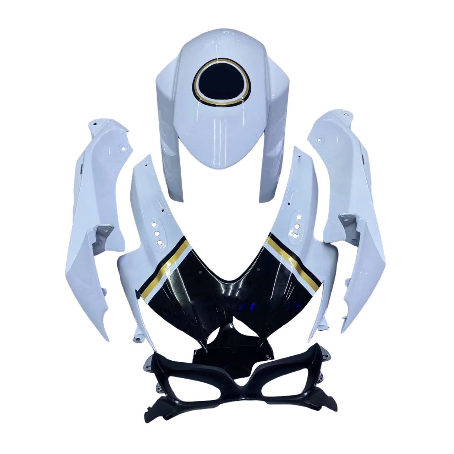 Per GSXR 600/750 2008-2010 Carrozzeria Carenatura ABS bianco Set plastica stampata ad iniezione Generico